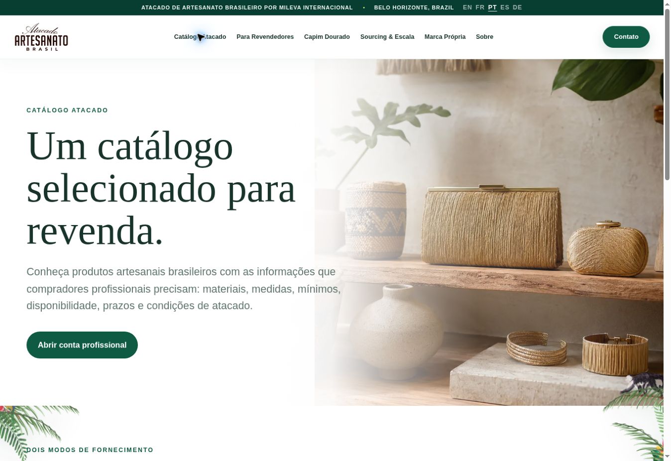 Detalhe da interface — Atacado Artesanato