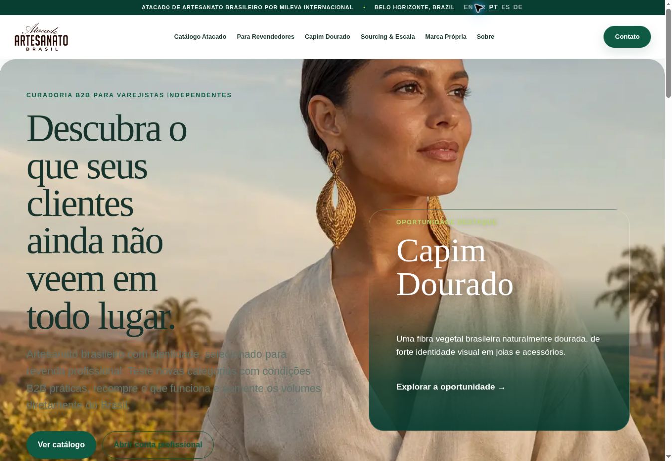 Página do site — Atacado Artesanato
