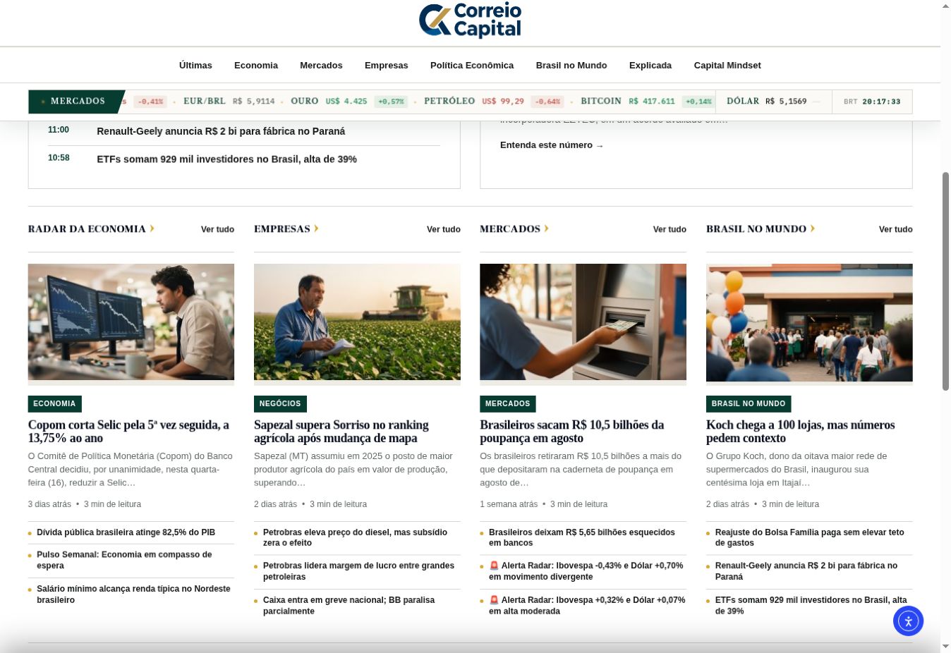 Detalhe da interface — Correio Capital