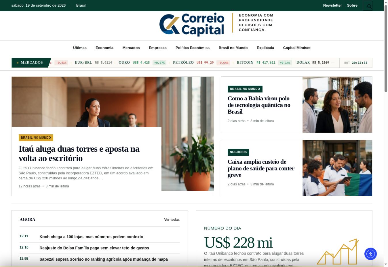 Página do site — Correio Capital
