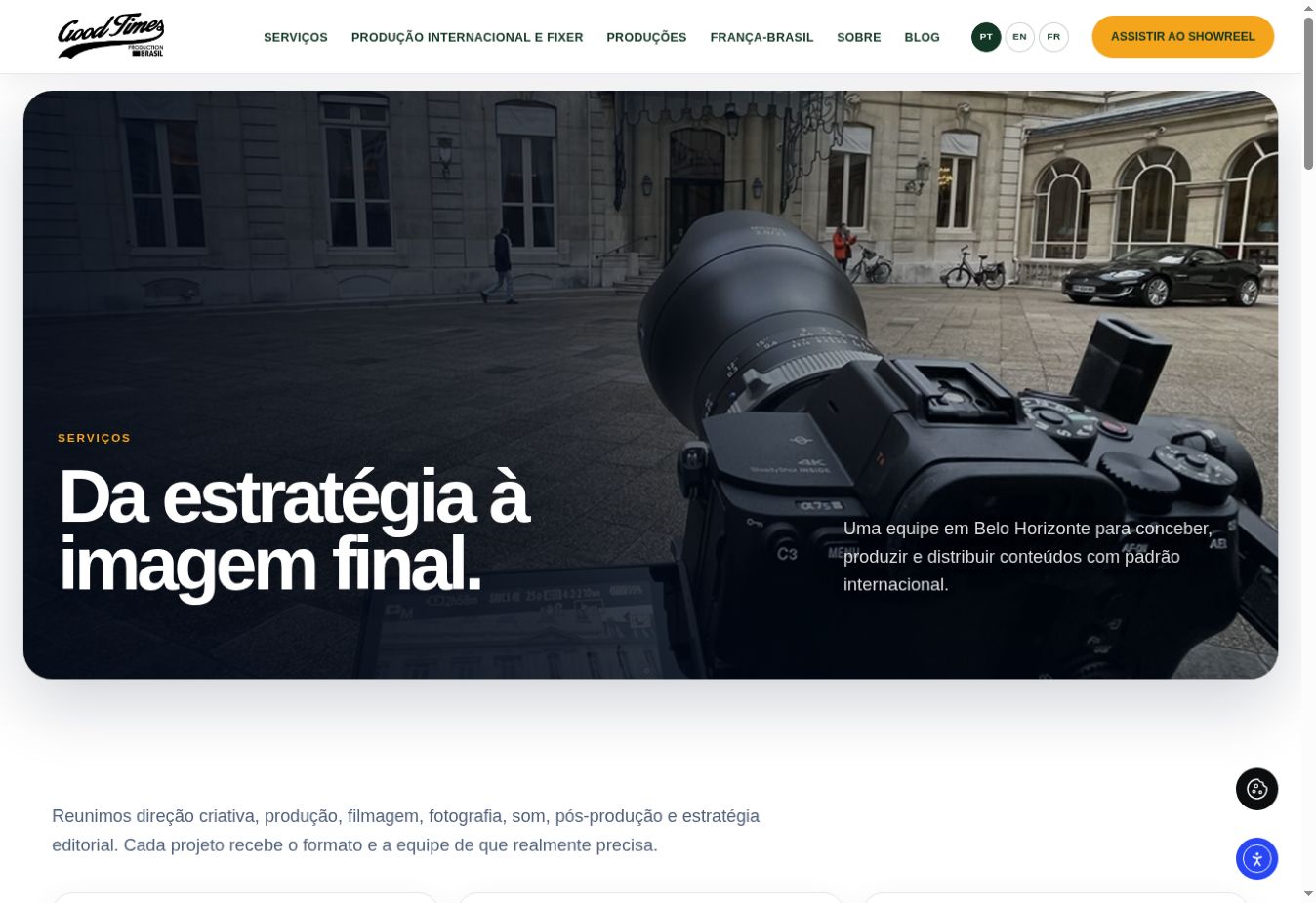 Detalhe da interface — Good Times Production Brasil